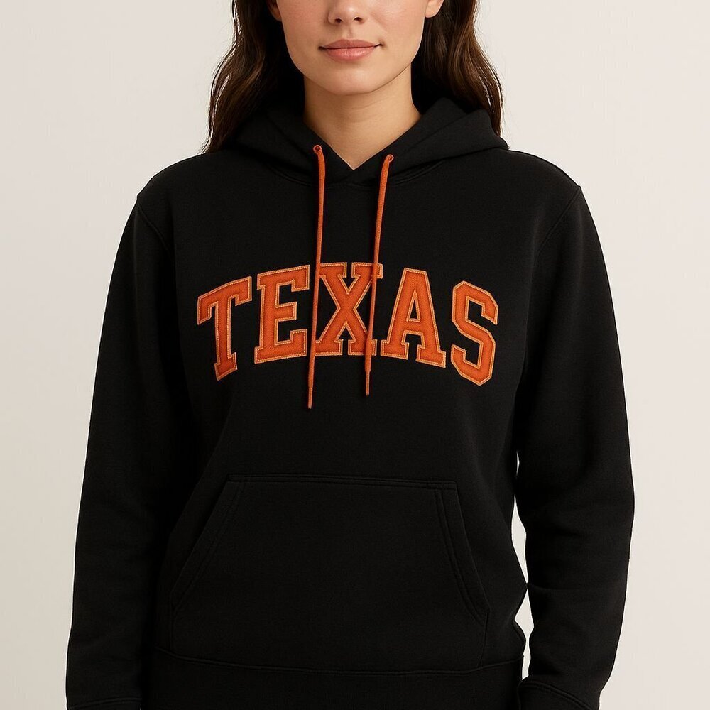 Simplymm Texas Appliqué Black Graphic Hoodie Size M